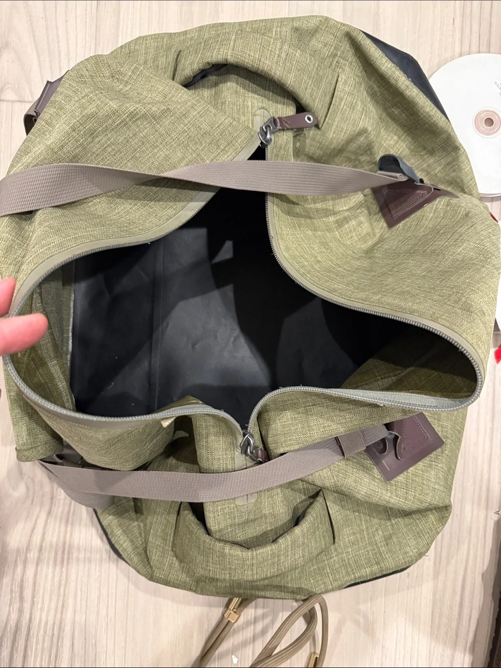 Outdoor Research Olive Duffel with Taupe Straps